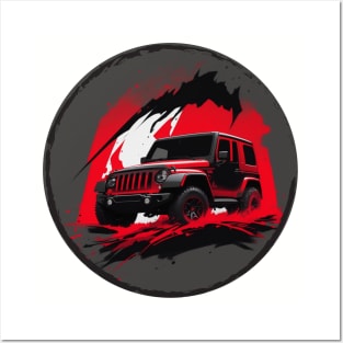 Jeep vehicle Red knight design Posters and Art